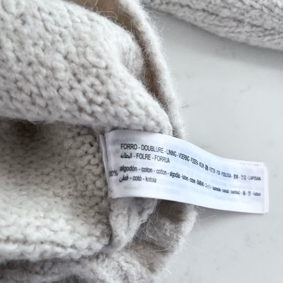 Zara White Knit Black Velvet Bow Collar Long Sleeve Pullover Sweater Medium - Picture 11 of 12